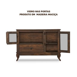 Aparador Buffet Rústico Madeira Maciça Imbuia Adette Jm Móveis - 3