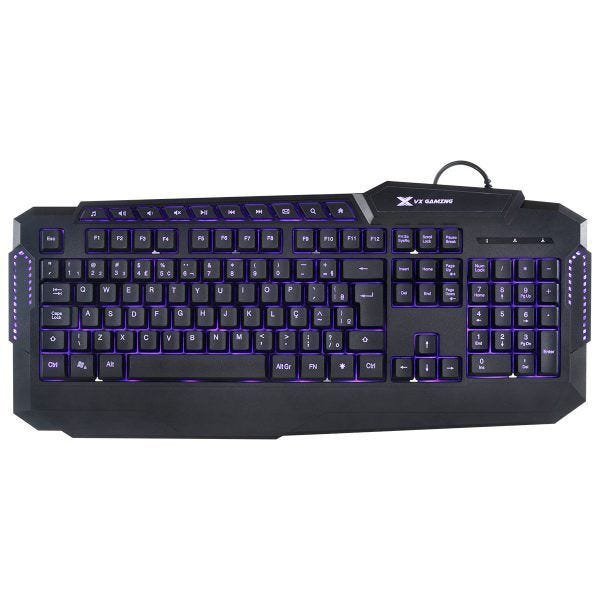 Teclado Usb Gamer Vinik Vx Gaming Hercules Com Multimidia Led 3 cores Preto - GT200 - 3