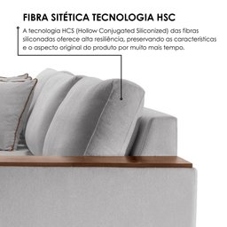 Sofá 4 Lugares com Chaise Linho 270cm Grécia Cinza - 7 Sofá 4 Lugares com Chaise Linho 270cm Grécia Cinza - 7