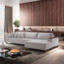 Ver imagem 1 de Sofá Living 4 Lugares com Chaise Linho 270cm Cinza Grécia