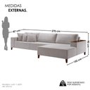 Ver imagem 4 de Sofá Living 4 Lugares com Chaise Linho 270cm Cinza Grécia