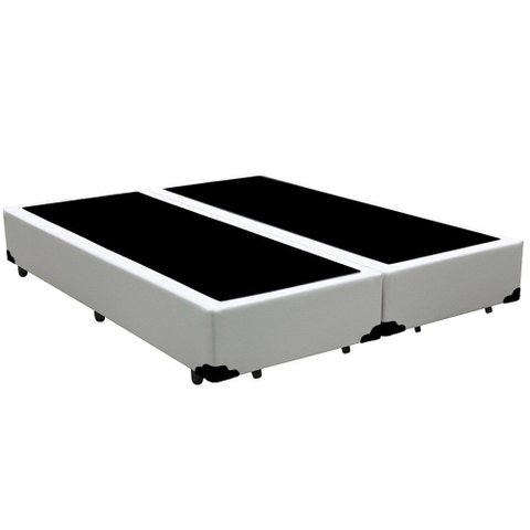 Cama Box Casal Bipartido Extremo Reforçado Xerife Móveis Sintético Branco 40x138x188