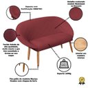 Ver imagem 2 de Kit Recepção 2 Poltronas 1 Namoradeira com Puff Resistente para Sala de Espera Decor Tecido Veludo