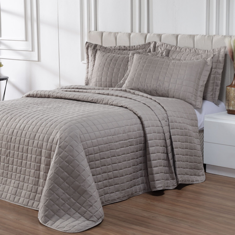 Kit Cobre Leito Dupla Face Micro Percal 200 Fios Solteiro com Porta Travesseiro:cáqui Escuro/solteir