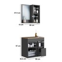 Ver imagem 4 de Conjunto Banheiro Gabinete Espelheira 2 Portas 1 Gaveta Suspenso 60cm Multimóveis Crart-CON011.Grat