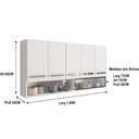 Ver imagem 2 de Armário Aéreo Móveis De Cozinha Multiuso 5 Portas Branco