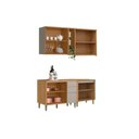 Ver imagem 3 de Cozinha Modulada Completa Allure 4 Peças (2aéreos+2balcões) Cp26 Jequitiba/gris Fosco - Linea