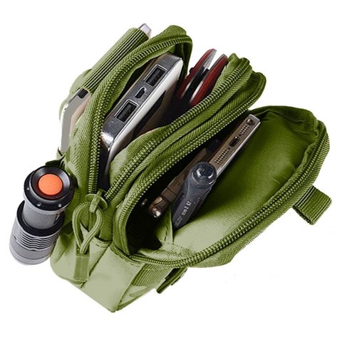 Kit de Emergência Acampamento Bolsa Verde Militar para Atividades Camping Sobrevivência Selva