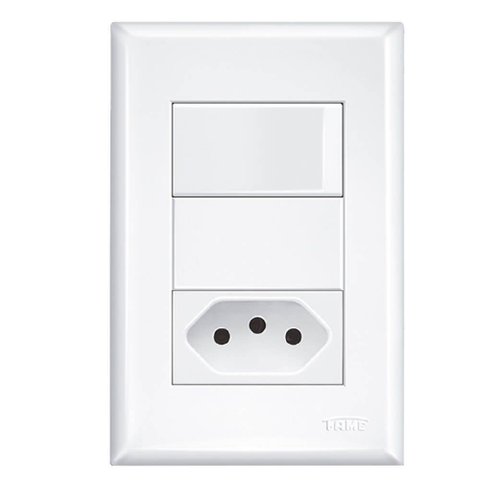 2 Interruptores Simples +1 Tomada 2p+t 10a 250 Volts - 2921 - Fame 2 Interruptores Simples +1 Tomada