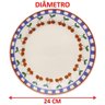 Jogo Pratos Raso Jantar 10pçs 10 Pessoas Jardim Cerejas 26cm - 4