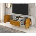 Ver imagem 2 de Rack Noronha 156 Cm para Tv Retrô Design Orgânico com Gaveta:off White/naturalle