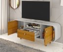 Ver imagem 2 de Rack Noronha 156 Cm para Tv Retrô Design Orgânico com Gaveta:off White/naturalle
