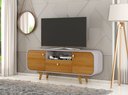 Ver imagem 1 de Rack Noronha 156 Cm para Tv Retrô Design Orgânico com Gaveta:off White/naturalle