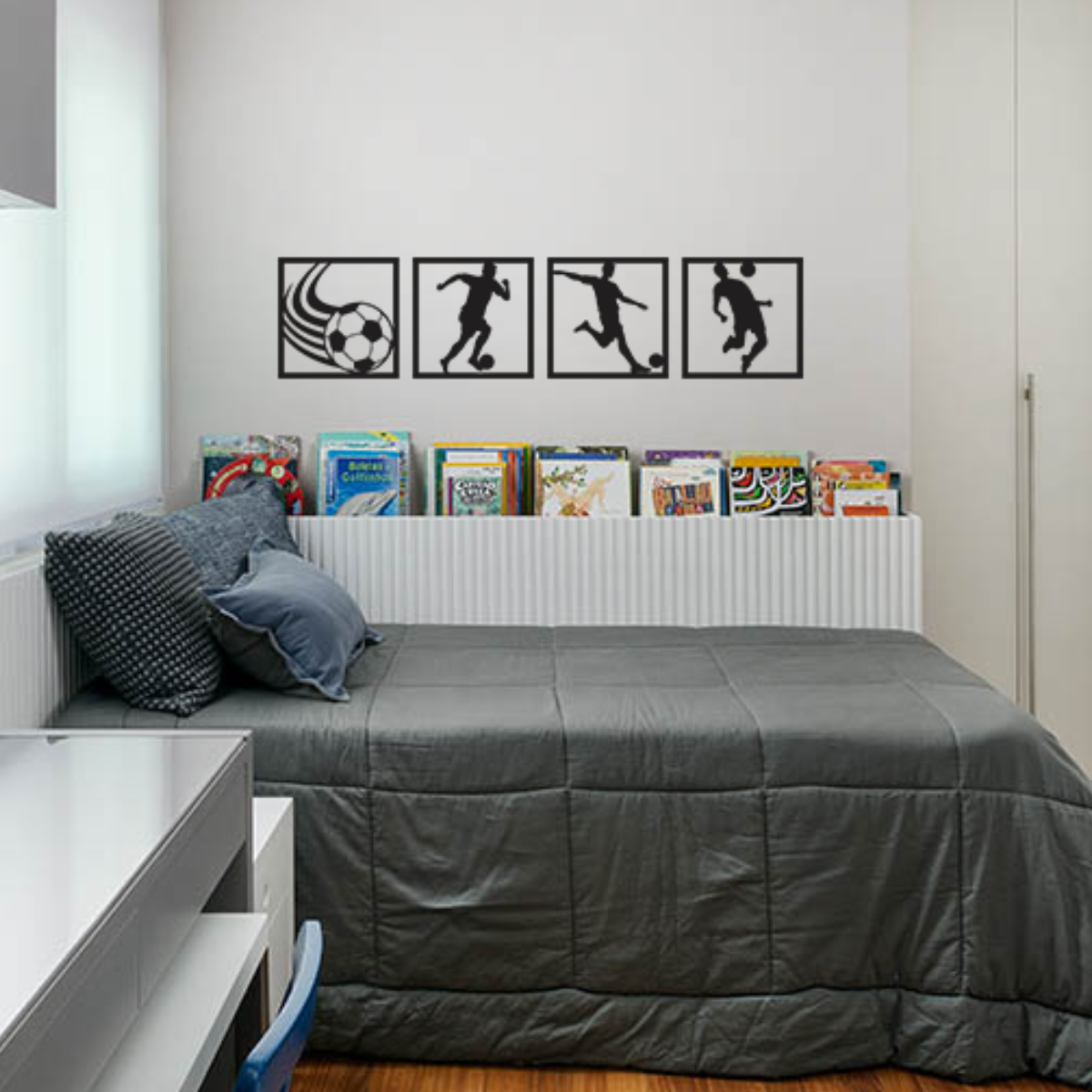 Quadros Esportes Decoração Futebol Skate Basquete Outros Mdf:futebol