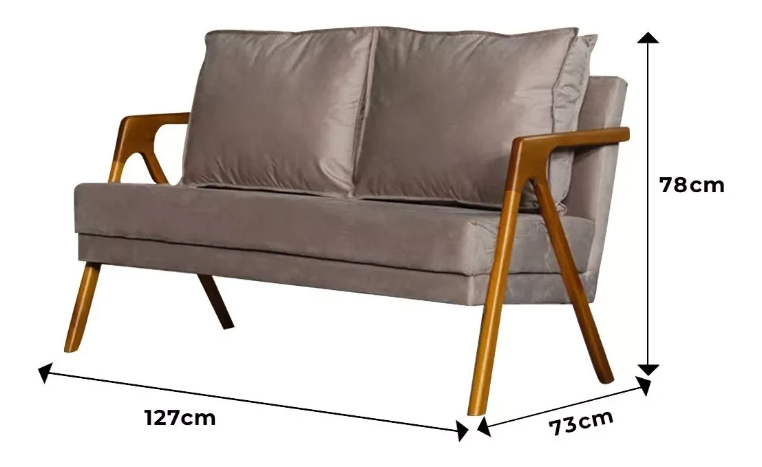 Namoradeira Decorativa Marília Suede Azul Marinho - 5