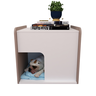 Mesa de Cabeceira Cama Pet Cães 45x45x40 Branco e Nude - 3
