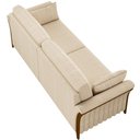 Ver imagem 2 de Kit Sofá 3 Lugares Sala Estar 222 com Poltrona Stefan Pés Madeira M03 Linho Bege - Lyam Decor