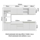 Ver imagem 4 de Armário de Cozinha Completa 310cm Branco Glamy Madesa 02