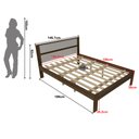 Ver imagem 3 de Cama de Casal para Colchão 138 X 188 Cm Multimóveis Cr35009 Nogal/branca