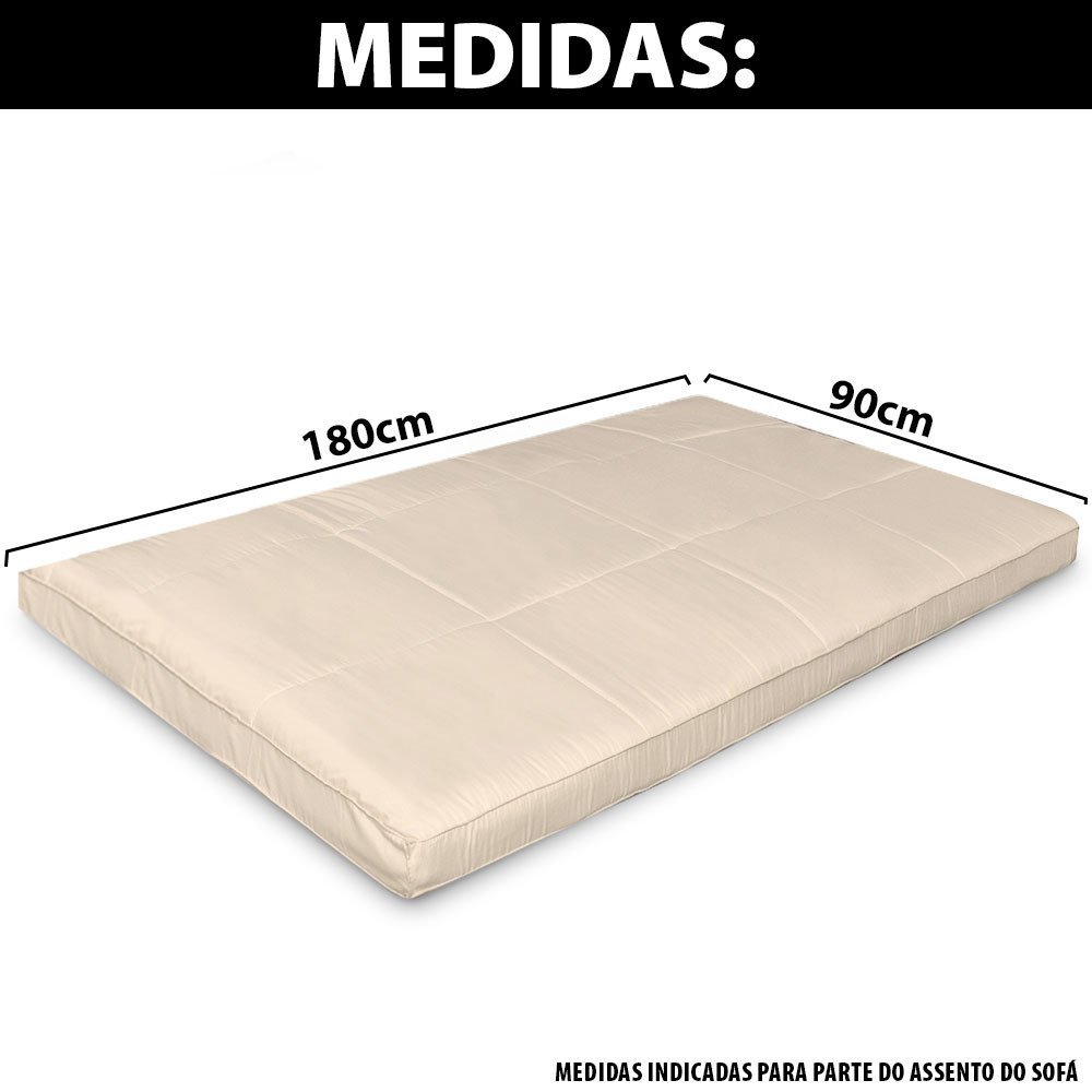 Pillow Top para Sofá Retrátil e Reclinável Fibras Macias Almofada 90x180cm Bf Colchões - 7