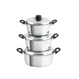 Conjunto de 3 Caçarolas Alumínio Interno Teflon Preto Lidermix Cc94 - 1