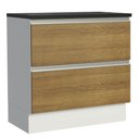 Ver imagem 1 de Balcão Madesa Acordes 100% Mdf 2 Gavetas Branco/rustic