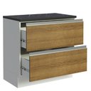 Ver imagem 4 de Balcão Madesa Acordes 100% Mdf 2 Gavetas Branco/rustic