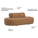 Ver imagem 3 de Sofá Orgânico Horizonte 3 Lugares 180cm Bouclé Terracota - Nexta Casa