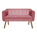 Ver imagem 3 de Sofá Retrô Namoradeira Julia 2 Lugares Suede Rose - Drossi