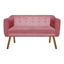 Ver imagem 1 de Sofá Retrô Namoradeira Julia 2 Lugares Suede Rose - Drossi