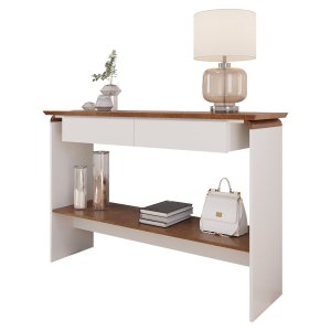 Aparador Buffet Charles com 2 Gavetas 136 Cm Branco/naturale