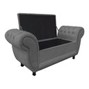 Ver imagem 4 de Divã Recamier Com Baú Grécia 1,55 Cm Suede Grafite