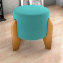 Ver imagem 6 de Puff Decorativo para Sala Luxo 44x44 Cm Veludo Deluxe Verde Milani Store
