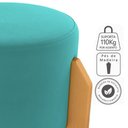 Ver imagem 4 de Puff Decorativo para Sala Luxo 44x44 Cm Veludo Deluxe Verde Milani Store