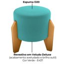Ver imagem 5 de Puff Decorativo para Sala Luxo 44x44 Cm Veludo Deluxe Verde Milani Store
