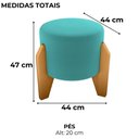 Ver imagem 3 de Puff Decorativo para Sala Luxo 44x44 Cm Veludo Deluxe Verde Milani Store