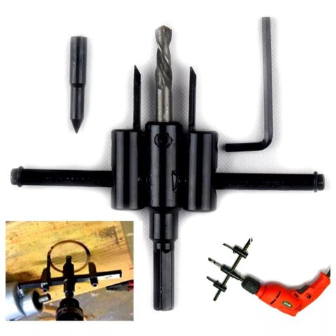 Broca Furador Bailarina Parafusadeira Ajustável 30-120mm P/ Madeira Gesso Plastico