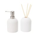 Ver imagem 1 de Kit Lavabo - Porta Sabonete Líquido 15 cm e Difusor C/Vareta 20 cm de Cimento Branco