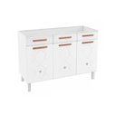Ver imagem 1 de Módulo Cozinha Telasul Mirage New Balcão 3 Portas e 3 Gavetas c/ Tampo Branco