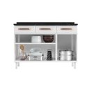 Ver imagem 4 de Módulo Cozinha Telasul Mirage New Balcão 3 Portas e 3 Gavetas c/ Tampo Branco