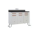 Ver imagem 3 de Módulo Cozinha Telasul Mirage New Balcão 3 Portas e 3 Gavetas c/ Tampo Branco