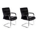 Ver imagem 1 de Kit 2 Cadeiras Fixas S Estofada Couríssimo Preto W-50a