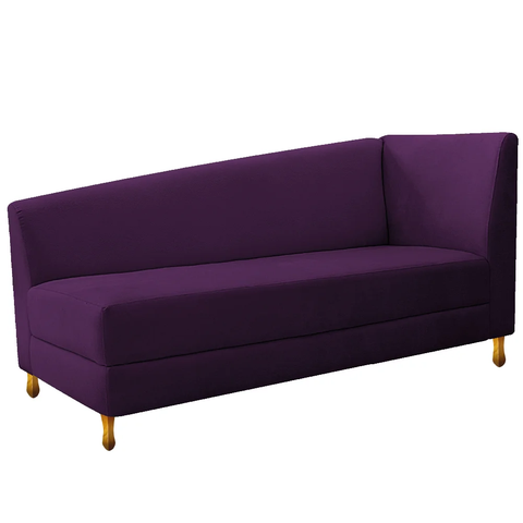 Recamier Valéria 185cm Lado Esquerdo de Quem Senta Sala de Estar Suede Roxo - Incasa Decor