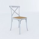 Ver imagem 2 de Kit 4 Cadeiras Cross Katrina X Branca Assento Bege Aço New Green