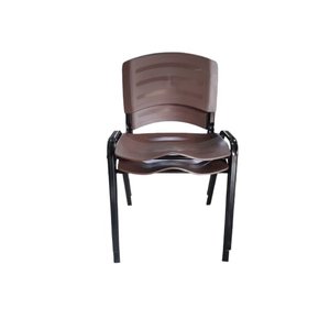 Kit 2 Cadeira Prisma Iso Fixa para Igreja Recepção Sala de Espera Marrom