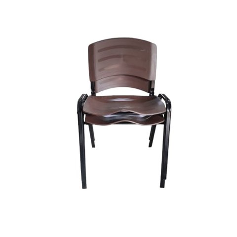 Kit 2 Cadeira Prisma Iso Fixa para Igreja Recepção Sala de Espera Marrom