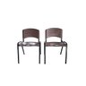 Kit 2 Cadeira Prisma Iso Fixa para Igreja Recepção Sala de Espera Marrom - 2