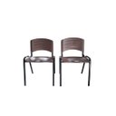 Ver imagem 2 de Kit 2 Cadeira Prisma Iso Fixa para Igreja Recepção Sala de Espera Marrom