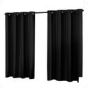 Ver imagem 2 de Cortina Blackout 2,20 X 1,30 Franzida Padrao para Sala Ilhos Corta Luz Cor Preto