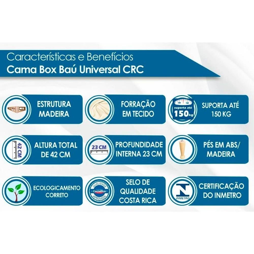 Conjunto Box Baú King: Colchão Espuma Anjos Molas Ensacadas Masterpocket King Best Clean + Base - 7